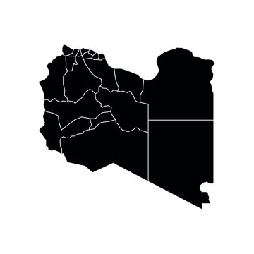 recommend clip art: libya map with regions isolated on white background. Map of libya. Vector illustration Africa