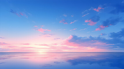 Obraz premium Pastel Sunset Ocean Illustration