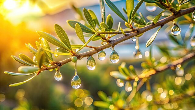 Close up of mastic tears dropping from a branch in the sunlight on Chios island, Greece , mastic, tears, drop, bright