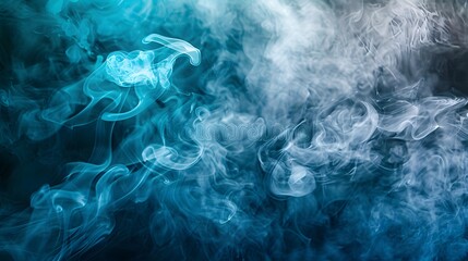 Fototapeta premium Abstract Blue and White Smoke Swirls