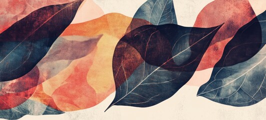 Abstract Watercolor Leaves: A Symphony of Autumn Hues