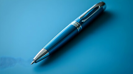 Blue Pen on Blue Background - Product Photography