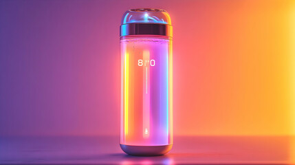 Vibrant 3D Render of a Futuristic Water Bottle