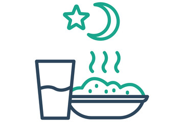 Dinner icon. line icon style. icon related to meal. food elements vector illustration