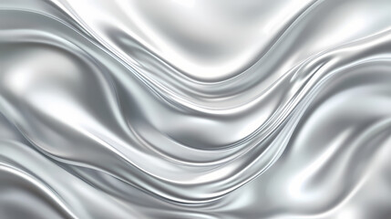 Abstract silver iridescent background with liquid waves. futuristic three dimensional holographic backdrop. Chromatic. Illustration