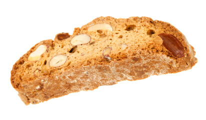Traditional Italian almond biscuit (Cantucci) isolated on white