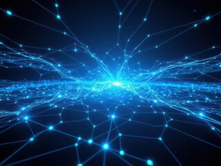 Fototapeta premium An abstract digital network connection concept, networking, communication, internet technology, information exchange, cloud computing