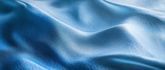 Obraz premium A close-up of soft, flowing blue fabric showcasing texture and light.