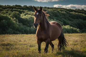 A majestuous and happy horse