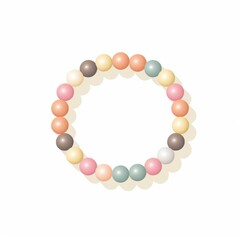 Obraz premium Colorful Round Beads in Soft Pastel Shades Arranged in Circular Fashion Ideal for Craft Projects, Jewelry Design, and Artistic Illustrations