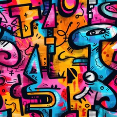 Obraz premium Vibrant Abstract Artwork Featuring Colorful Shapes and Patterns Ideal for Modern Designs and Creative Projects