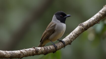 Black-capped Bulbul perched on a branch. (1)
