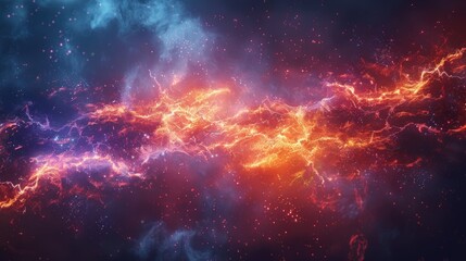 Fototapeta premium Fiery cosmic energy flow.