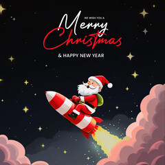 Fototapeta premium Festive Merry Christmas and New Year holiday, poster banner design