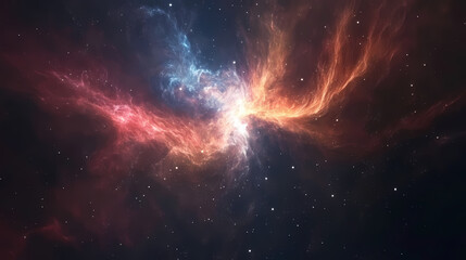 Obraz premium Colorful nebula in deep space with glowing stars. Galactic. Illustration