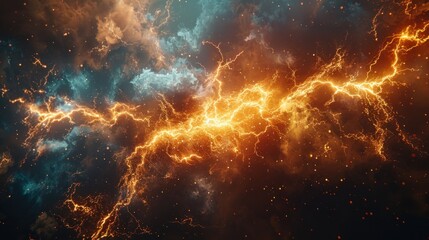 Fototapeta premium Fiery plasma energy storm.