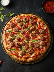 A Sausage and Peppers pizza with spicy Italian sausage, creating a hearty and flavorful pizza