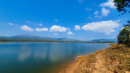 lake with Mountain background in Viengchan, Laos