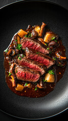 Venison Steaks with Wild Mushroom Sauce