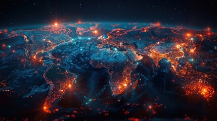 Glowing Earth at Night.