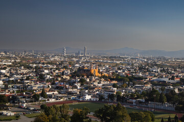 vista de pueblo magico de cholula puebla en mexico