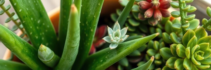 Obraz premium Aloe vera leaf with brown edges cut into a thick piece on a plain white background, foliage, botanical