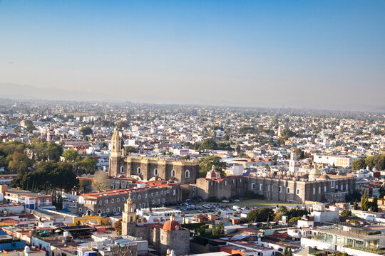 vista de pueblo magico de cholula puebla en mexico