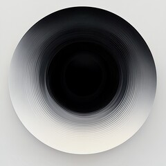 Abstract black and white swirling circular pattern, a hypnotic visual.