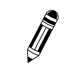 PENCIL ICON WITH A TOUCH OF BLACK AND WHITE COLOR
