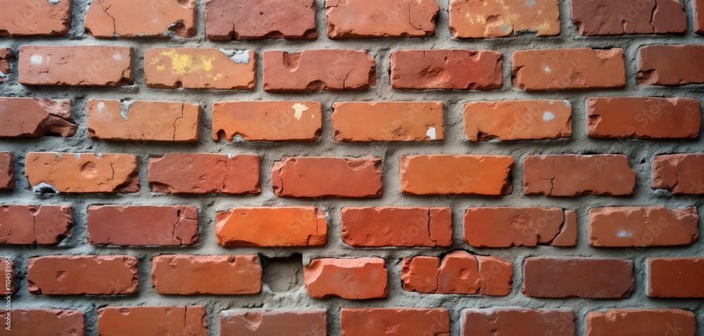 Aufkleber old red brick wall texture. suitable backdrop for home office. brickwork shows variations in color, 