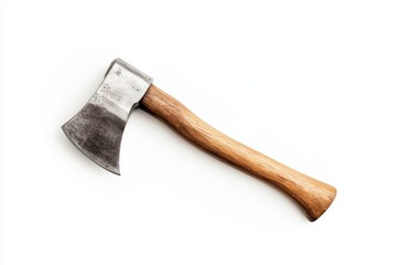 A large wooden axe with a silver handle