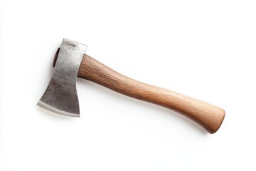 A large wooden axe is shown on a white background