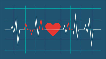 Electrocardiography Heartbeat Line monitor.
