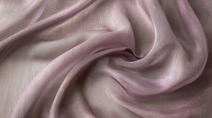 Organza texture showcasing soft lavender color with delicate draping patterns for elegant fabric design