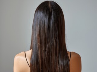Beautiful Japanese Woman with Long Shiny Hair