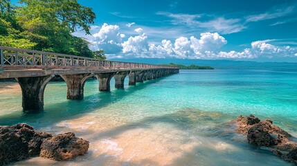 Obraz premium Serene Pier Over Crystal Clear Water