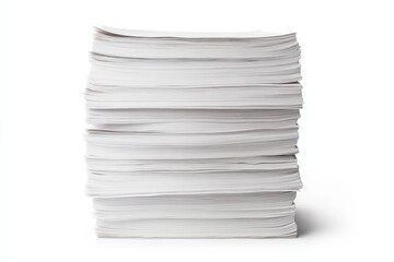 Large stack of blank white paper sheets for printing or writing