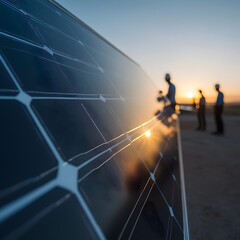 Solar panels on a roof and pier by the sea with a scenic summer view