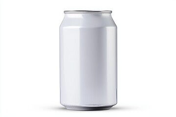 A can of soda is sitting on a white background