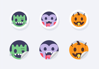 Monster, Vampire and Jack oLantern Stickers