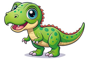 Adorable Baby T-Rex Dinosaur Vector Illustration - Cute Doodle Style for Childrenâ€™s Products, Nursery Decor, and Educational Materials