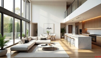 white zen modern living room