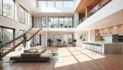 modern living room with floor