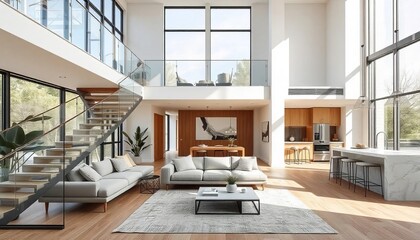 modern living room with furniture