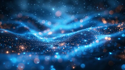 Obraz premium Abstract Blue Gradient Background with Grainy Texture and Glowing Light Effects