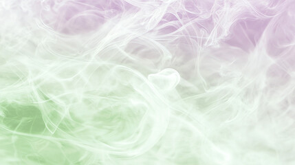Obraz premium Pastel smoke effect showcasing lavender hues blending softly with green in a mesmerizing visual display