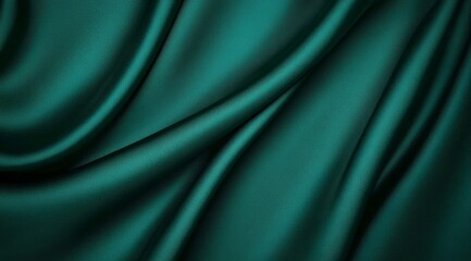 Fototapeta premium Luxurious Deep Green Satin Fabric Smooth Texture Elegant Drapery Opulent Background Perfect for Fashion and Home Decor