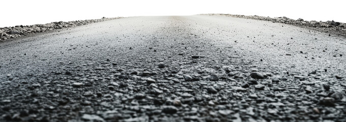 View of a newly paved road on a sunny day, cut out - stock png.