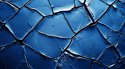 Cracked paint texture revealing deep blue background with unique patterns and rich details for...