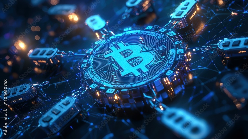 Poster enhancing blockchain security visualization through innovative global digital globe technology
